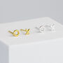 Sterling Silver Hugs And Kisses Stud Earrings, thumbnail 1 of 5
