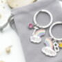 Personalised Rainbow Pair Of Best Friends Keyrings Matching Set, thumbnail 4 of 6