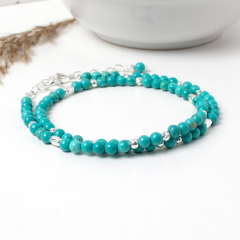 Turquoise And Sterling Silver Wrap Bracelet, 2 of 6