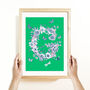Personalised Floral Initial Print, thumbnail 7 of 11