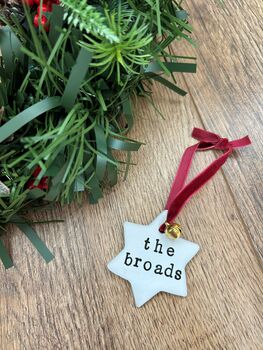 Personalised Clay Star Tree Decoration, 2 of 3