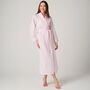 Women's 'Shell Pink' Cotton Satin Stripe Robe, thumbnail 2 of 5