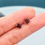 Sterling Silver Genuine Garnet Stud Earrings, thumbnail 8 of 11