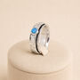 Personalised Hammered Sterling Silver Blue Opal Spinner Ring, thumbnail 4 of 8