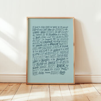 Rappers Delight, Sugarhill Gang Song Lyrics Wall Art, 2 of 10