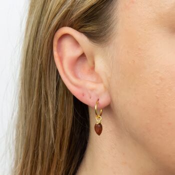 18ct Gold Plated January Birthstone Hoop Earrings, 2 of 8