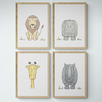 Safari Animals Nursery Art Print Set A3, 11x14, 3 of 12