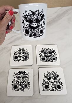 Highland Cow Mug And Coaster Gift Set, 2 of 6