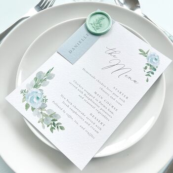 Eucalyptus Wedding Place Card Menus, 2 of 3