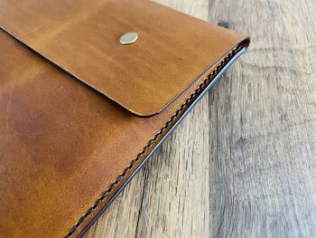 Personalised A4 Tan Leather Documents Folder, 4 of 11