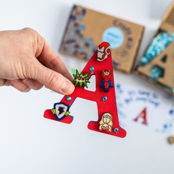 Personalised Paint Your Own Superhero Wooden Letter, 3 of 5