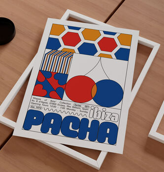 Pacha Ibiza Club Print | Poster | Wall Art | Geometric | Dj | Clubbing | Patterned | Bauhaus | Print | House Music, 6 of 8