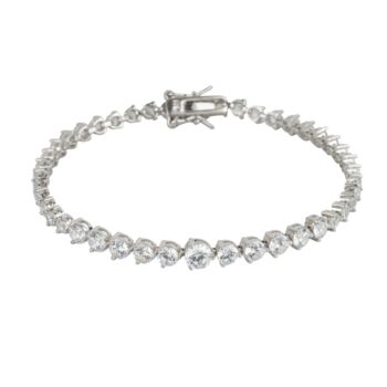 Gradual Size Gemstone Sterling Silver Tennis Bracelet, 2 of 6