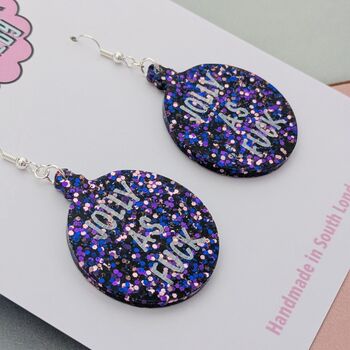 Jolly As Fuck Glitter Bauble Christmas Resin Earrings, 2 of 4