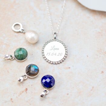 Personalised Emerald Sterling Silver Necklace, 4 of 7