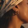 Esme Gemstone Gold Hoop Earrings, thumbnail 6 of 8