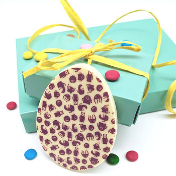 Small Chocolate Easter Egg Flegg With Football Pattern, 6 of 11