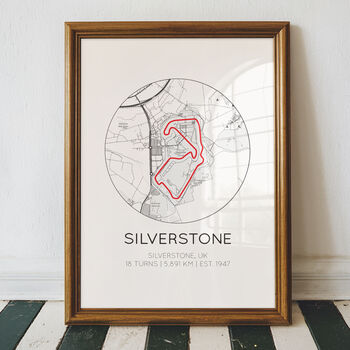 Silverstone F1 Print, Formula One Track Circuit Poster, 3 of 3