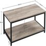 Industrial Coffee Table For Living Room, Large Side Table With Metal Leg And Storage Shelf, Grey, 100x50x45cm, thumbnail 3 of 10