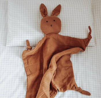 Bunny Muslin Baby Comforter, 3 of 6