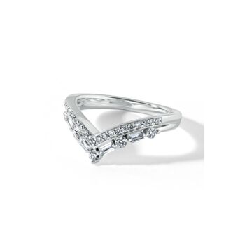 Riviera White Gold Lab Grown Diamond Wishbone Ring, 4 of 5
