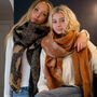 Personalised Muted Blanket Scarf In Rust Or Black, thumbnail 2 of 2