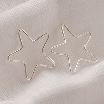 Small Star Sterling Silver Sleeper Earrings, 7 of 12