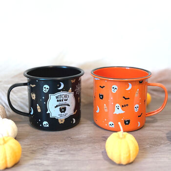 Orange And Black Spooky Halloween Mug Gifts, 4 of 10