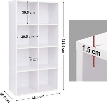 Bookcase Floor Standing Storage Unit Wooden Bookshelf, 10 of 12