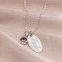 Personalised Birth Flower And Birthstone Necklace, thumbnail 2 of 6