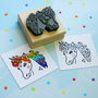 Unicorn Colouring In Rubber Stamp, thumbnail 1 of 2