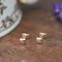 Nova Gold Cushion Stud Earrings, thumbnail 2 of 4