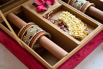 Anaya Bangle Box Maroon Velvet, 6 of 7