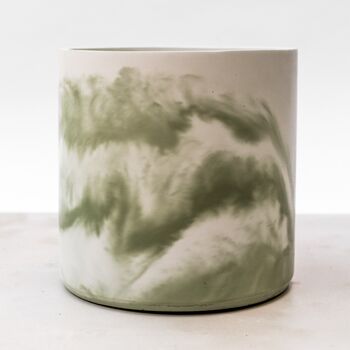 Handmade Plant Pot | Muddy Green And White | Recycled, 5 of 7