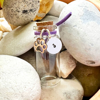 Personalised Pet Memorial Fur Glass Bottle Keepsake, 4 of 4