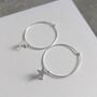 Sterling Silver Star And Moon Hoop Earrings, thumbnail 1 of 6