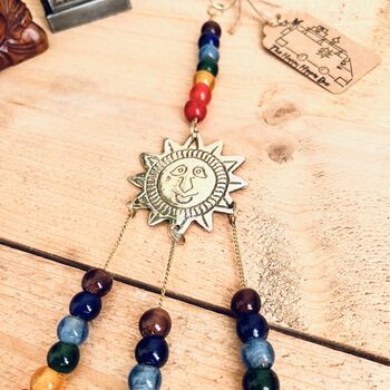 Smiling Sunshine Rainbow Chakra Bells Wind Chime, 7 of 10