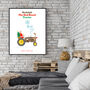 Personalised Rudolph The Red Nosed Tractor Xmas Print, thumbnail 7 of 8