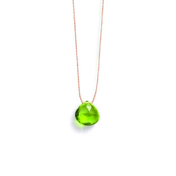 August Peridot Fine Cord Birthstone Necklace, 2 of 6