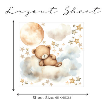 Sleeping Bear Textile Wall Sticker Set, 4 of 5