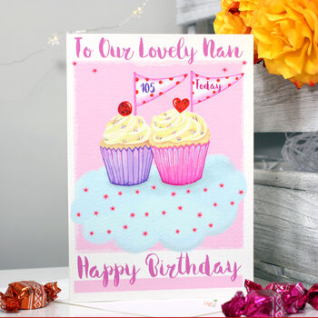 Personalised Cupcake Grandma Birthday Card, 4 of 10