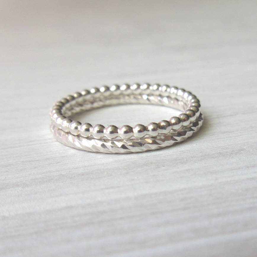 create your own silver stacking ring set by marion made ...