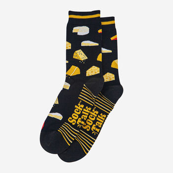 Men's Cheese Board Bamboo Socks Black, 2 of 4