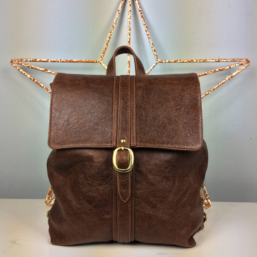 handcrafted brown leather backpack by freeload accessories ...