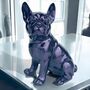 Sitting French Bulldog Figurine, Purple Sparkle Finish, thumbnail 1 of 8