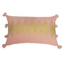 Adah Recycled Rectangle Cotton Cushion Cover Pink, thumbnail 4 of 4