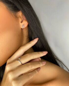 Snake Screw Back Earrings In Sterling Silver, 2 of 10