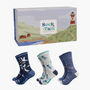 Seals Seagulls Jellyfish Seaside Men's Bamboo Socks Gift Box, thumbnail 1 of 4