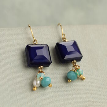 Lapis Lazuli Blue Charm Earrings, 6 of 6