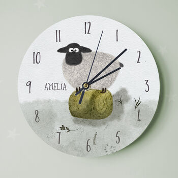 Farmyard Sheep Personalised Clock, 4 of 4